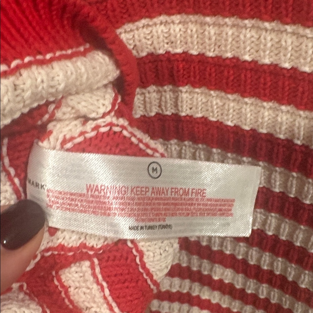 Primark Red and White Striped Cardigan Jacket - Picture 4 of 5